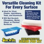 STARBRITE SCRUB PAD KIT W/HANDLE (FINE,MEDIUM,COARSE)